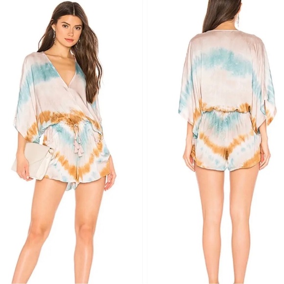 Young Fabulous & Broke Pants - Young Fabulous and Broke Pink Red Purple Tie Dye Romper Size Small